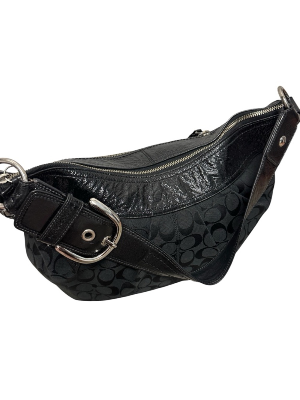 Coach Signature Black Boho Jacquard Canvas Handbag And Wallet - Picture 10 of 16